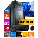 Budget Office PC Set - Ryzen 5 - 1 TB NVME SSD - 16 GB RAM - Radeon Vega 7 (24 -Zoll -Monitor | Maus | Tastatur) + WiFi & Bluetooth