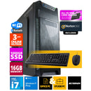 Intel Budget Office PC Set - Office PC + Maus + Tastatur - einschließlich Norton 360 & USB SD -Kartenleser + WiFi & Bluetooth