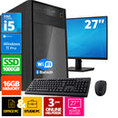 Intel Complete PC Set | Intel Core i5 | 16 GB DDR4 | 1 TB SSD + 27 Zoll Monitor + Maus + Tastatur | Windows 11 Pro + WiFi & Bluetooth