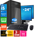 Intel Complete PC Set | Intel Core i5 | 16 GB DDR4 | 1 TB SSD + 2 x 24 Zoll Monitor + Maus + Tastatur | Windows 11 Pro + WiFi & Bluetooth