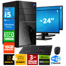 Intel Complete PC + 2 x 24 "Monitor + Maus und Tastatur | Intel Core i5 | 16 GB DDR4 | 1 TB SSD - NVME | RTX 3050 | Windows 11 Pro + WiFi & Bluetooth