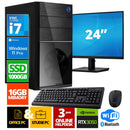 Intel Complete PC + 24 "Monitor + Maus und Tastatur | Intel Core i7 | 16 GB DDR4 | 1 TB SSD | RTX 3050 | Windows 11 Pro + WiFi & Bluetooth