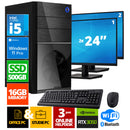 Intel Complete PC + 2 x 24 "Monitor + Maus und Tastatur | Intel Core i5 | 16 GB DDR4 | 500 GB SSD | RTX 3050 | Windows 11 Pro + WiFi & Bluetooth