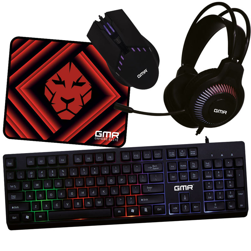 Screenon Gaming Gear Set V1 - Gaming -Maus und Tastatur + Gaming Headset + Gaming Mousepad & Game Controller