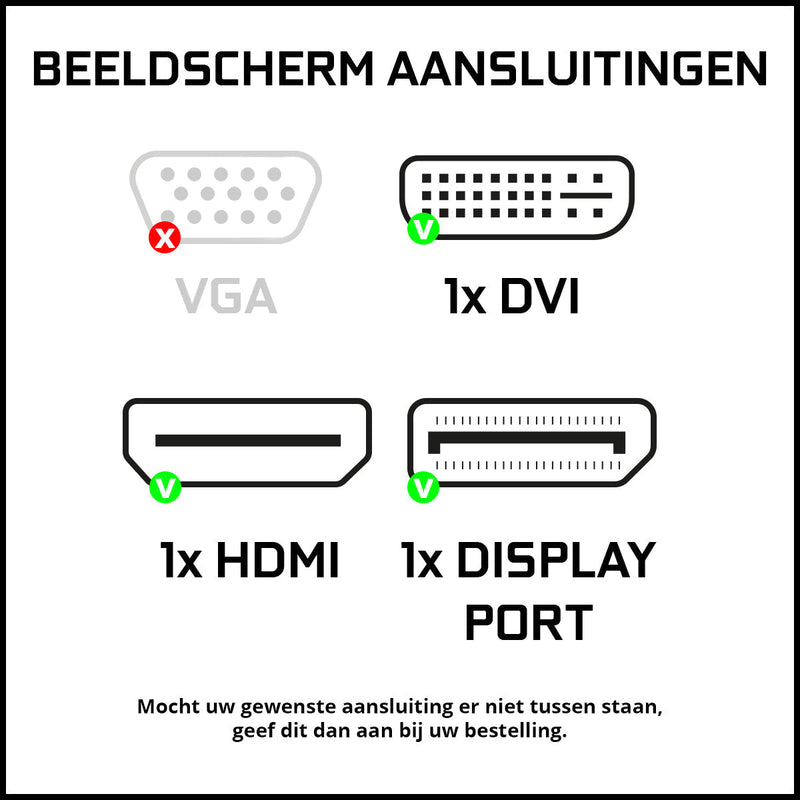 ScreenON - Intel Core i5 - 1000GB SSD - 32GB RAM - RTX 3050 - Gaming Set - V92024327 (27" Monitor + Toetsenbord + Muis)