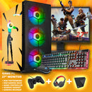Screenon - Vollständige Fortnite Gaming -PC -Sets - (Spiele PC + 27 Zoll Monitor + Tastatur + Maus + Controller)