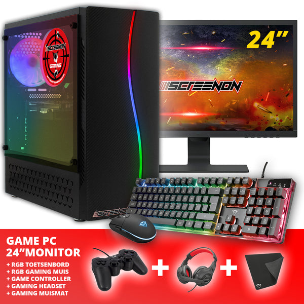 Screenon - Gaming -Set - x200126 - v1 (Gamepc.x200126 + 24 Zoll Monitor + Tastatur + Maus)