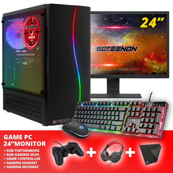 Screenon - Gaming -Set - x105126 - v1 (Gamepc.x105126 + 24 Zoll Monitor + Tastatur + Maus)