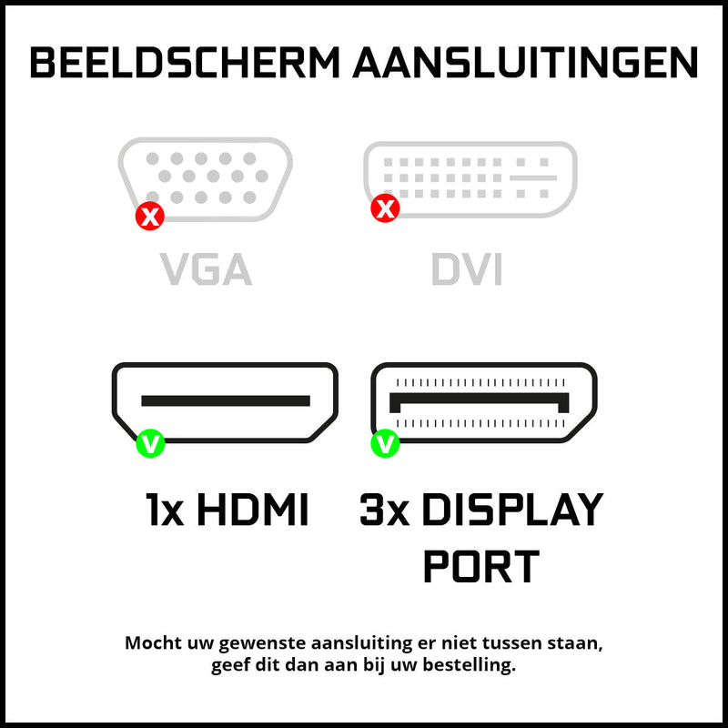 ScreenON - Intel Core i5 - 2000GB SSD - 64GB RAM - RTX 3050 - Gaming Set - V122023524 (24" Monitor + Toetsenbord + Muis)