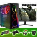 Screenon - Gaming -Set - P3 (GamePC + 24 Zoll Monitor + Tastatur + Maus) + WiFi & Bluetooth