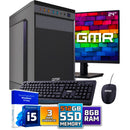 Intel Complete PC + 24 "Monitor + Maus und Tastatur | Intel Core i5 | 16 GB DDR4 | 500 GB SSD | RTX 3050 | Windows 11 Pro + WiFi & Bluetooth
