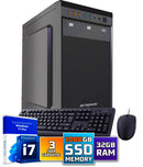 Intel Complete PC Set | Intel Core i7 | 64 GB DDR4 | 2 TB SSD + Maus und Tastatur | Windows 11 Pro + WiFi & Bluetooth