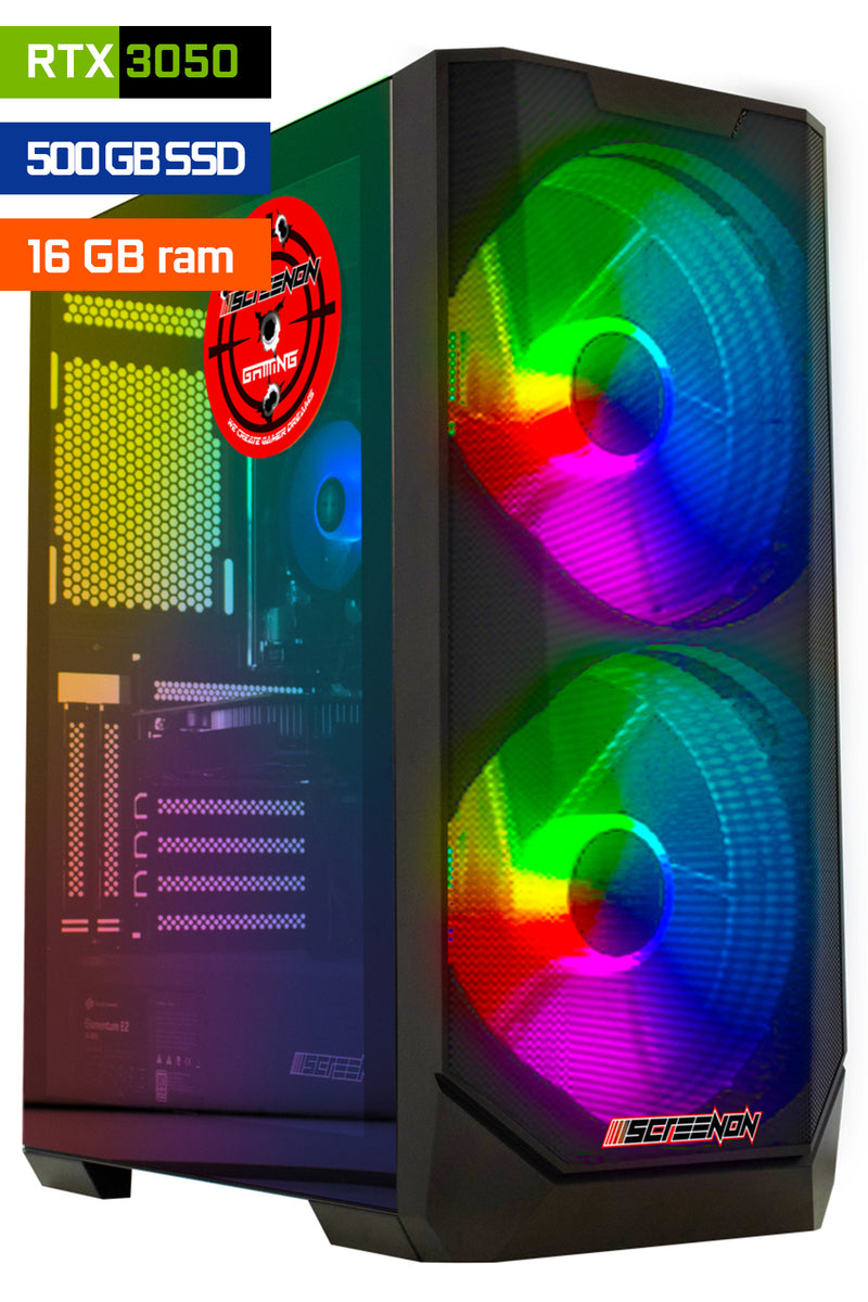 Screenon - Ryzen 5 - 500 GB M.2 SSD - 16 GB RAM - GeForce RTX 3050 - Game PC E723125 - WiFi