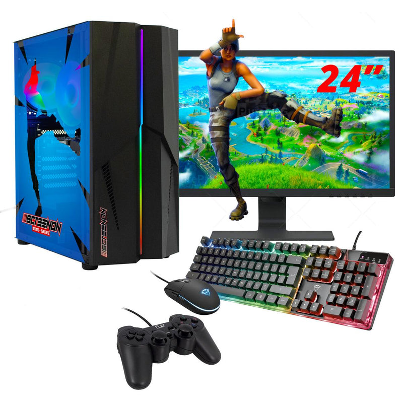 ScreenON - Complete Fortnite Gaming PC Set - X23899 - V1 ( Game PC X23899 + 24 Inch Monitor + Toetsenbord + Muis + Controller ) - ScreenOn