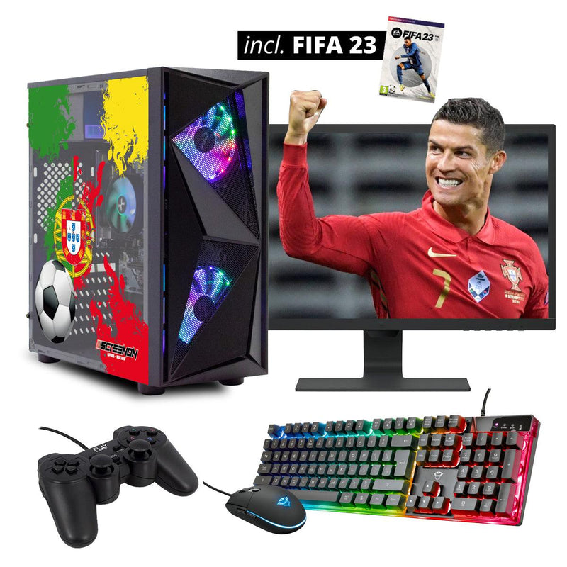 ScreenON - FIFA 23 Gaming PC + gratis FIFA 23 game cadeau - Landen editions - GamePC of Gaming Sets + Game controller - ScreenOn