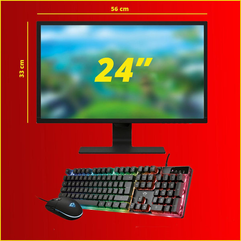 ScreenON - Gaming Set - B2 (Basic GamePC + 24 Inch Monitor + Toetsenbord + Muis) - ScreenOn
