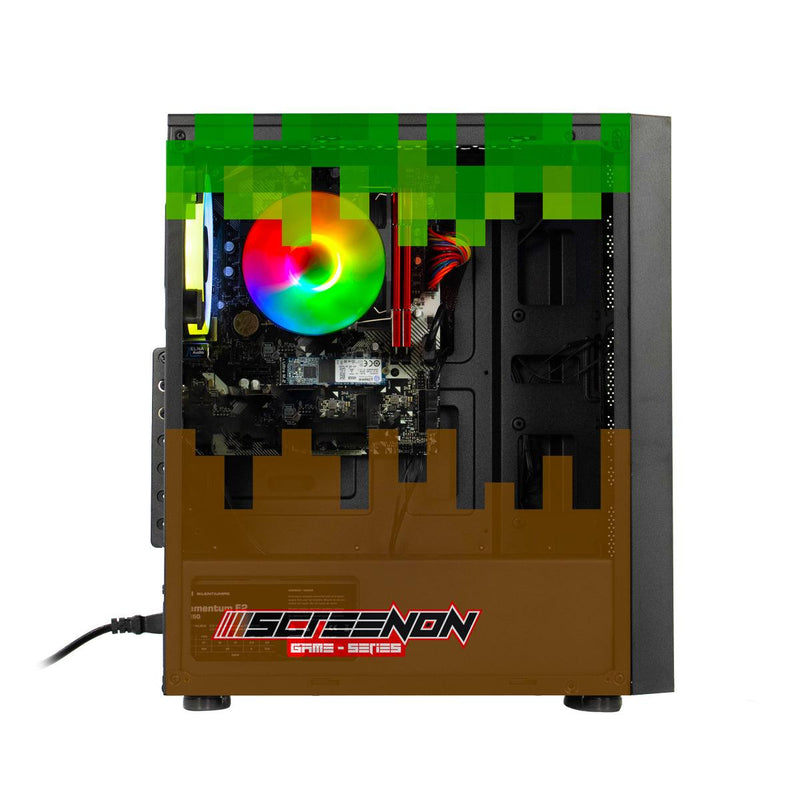 ScreenON - Minecraft Edition Gaming Set - X104154 - V1, V2 & V3 (GamePC.X104154 + 24 Inch Monitor + Toetsenbord + Muis + Controller + incl. €20 Steam tegoed) - ScreenOn