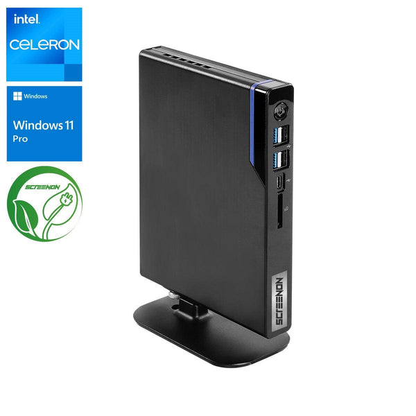 ScreenON - Mini PC - Mars - Celeron - 480GB SSD - 16GB RAM - Intel UHD Graphics - Windows 11 Pro - Bluetooth & WiFi - ScreenOn