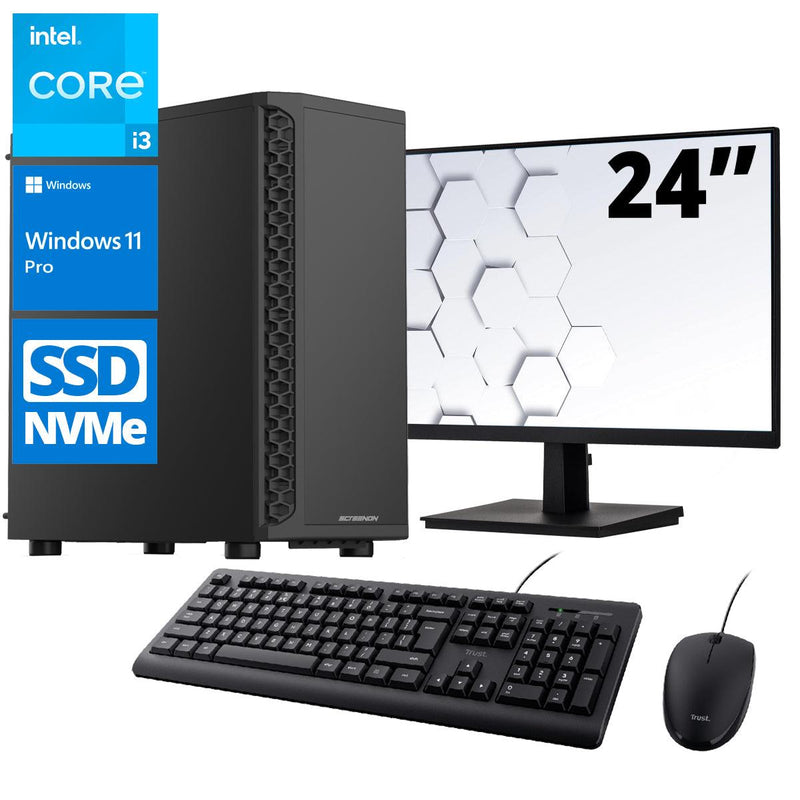 ScreenON - Office Set - Z400133 - V1 - (OfficePC.Z400133 + 24 Inch Monitor + Toetsenbord + Muis) - ScreenOn