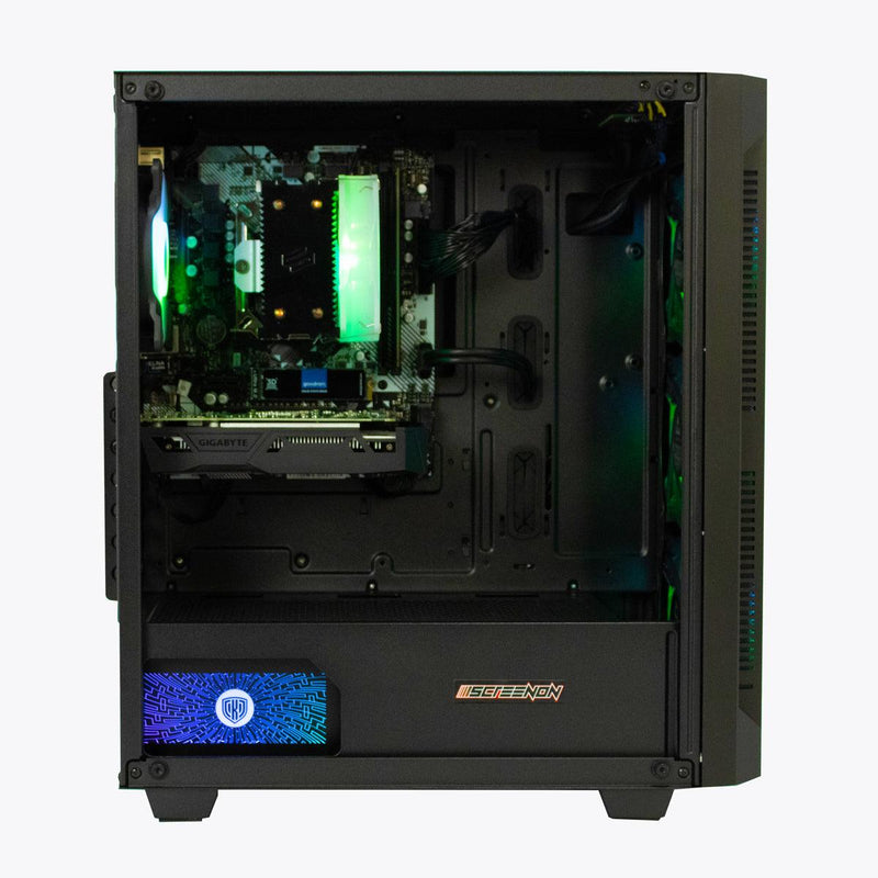 ScreenON - Racing Gaming Set + Porsche Flag - F6225024 - (GamePC.F12050 + 24 Inch Monitor + Toetsenbord + Muis + Controller + Gratis Porsche Flag) - ScreenOn